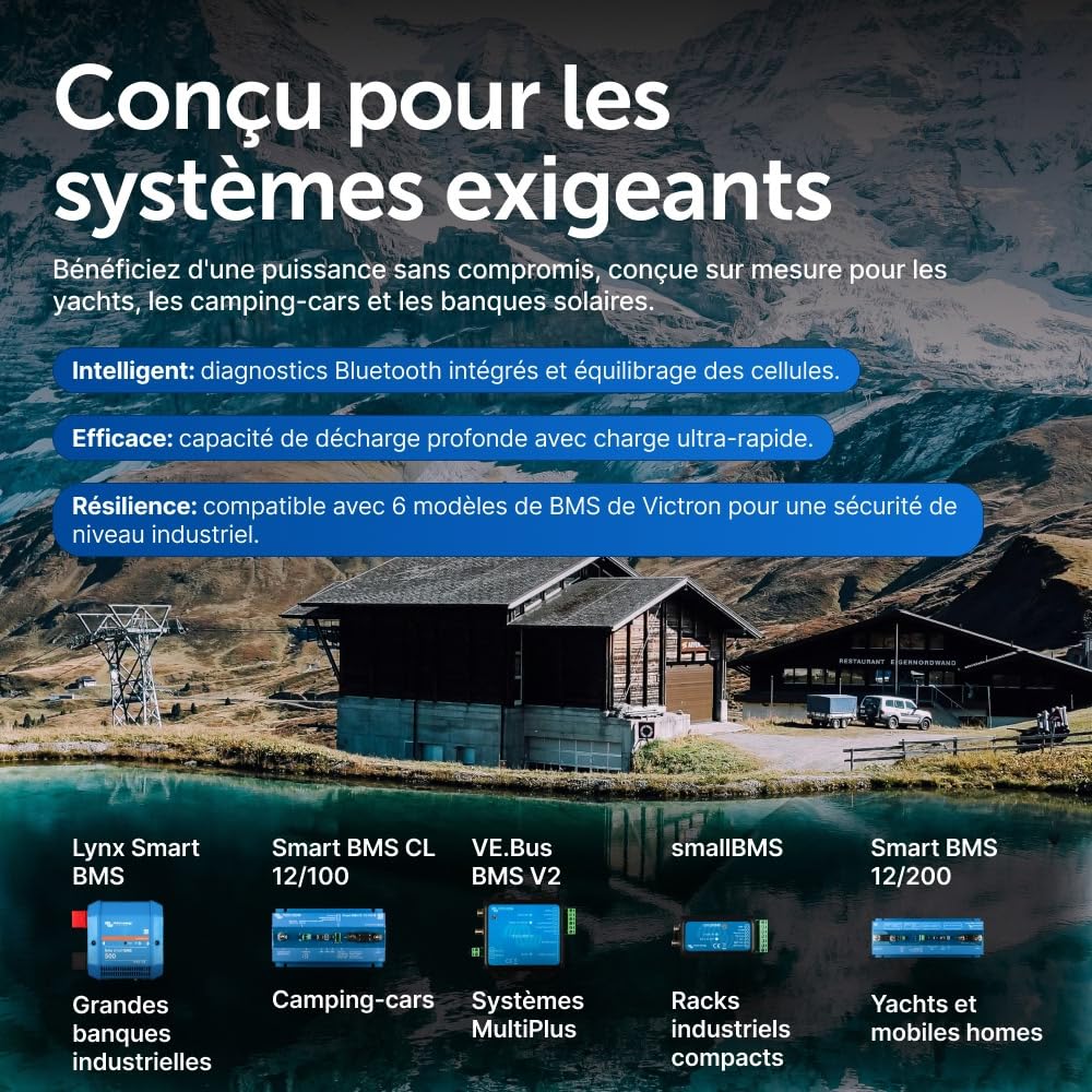 Victron Energy Smart Batterie au Lithium LiFePO4 12,8 Volts 200 Ah