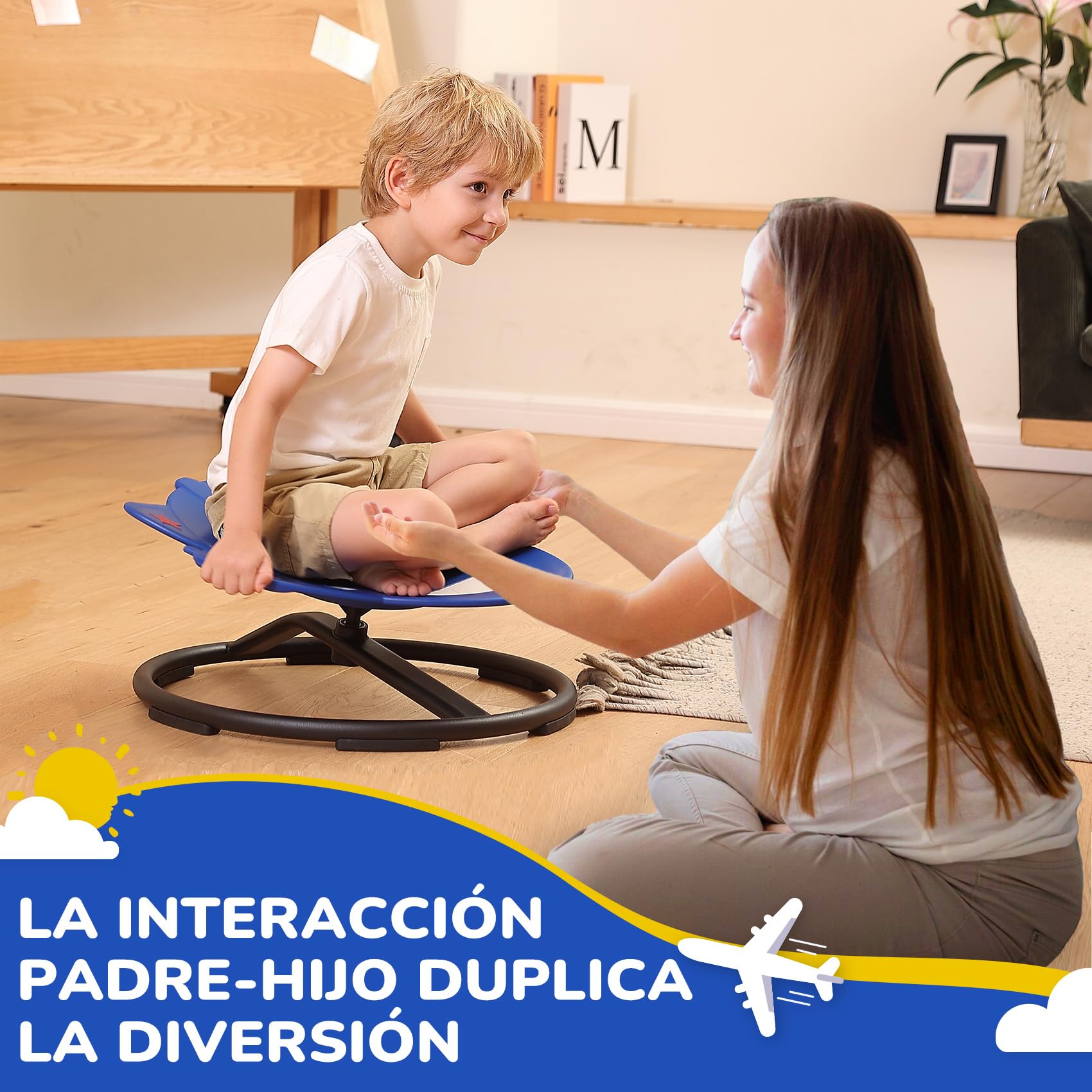 Sedia Sensoriale Prodotti Sensoriali per L'autismo Giocattoli Sensoriali Sedia Rotante Autismo Sedia Rotante per Bambini Sedia Girevole per L'allena (Blu)