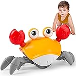 Crawling Crab Baby Toy Infant: Tummy Time Toys for Babies 3 6 9 12 18 24 36 Months, Walking Dancing Crab for Toddler 1 2 3 Year Old, 1st Music Birthday Gift for Boys Girls, Christmas Stocking Stuffers