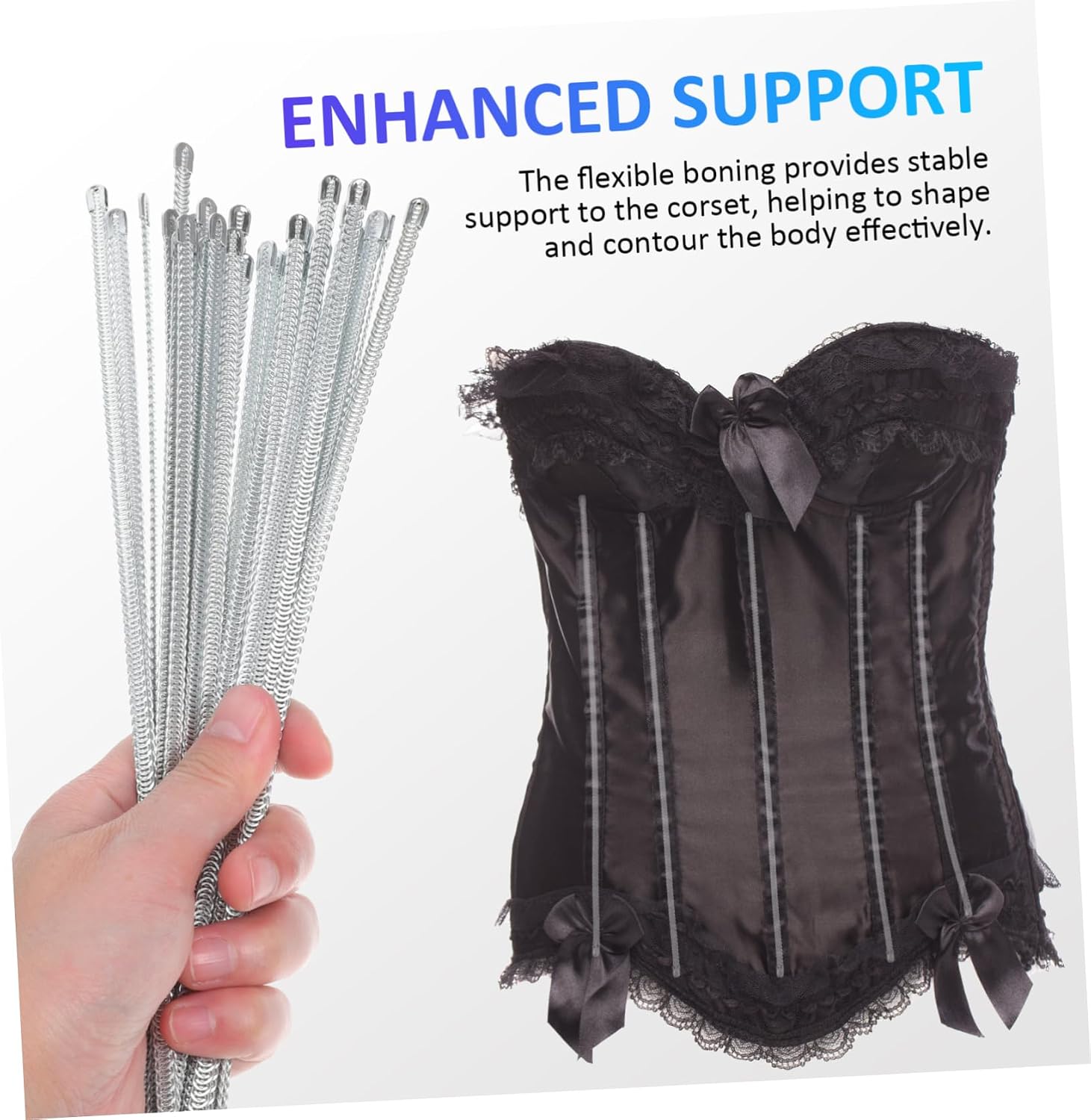 Angoily 35pcs Gothic Lace Steel Boning Flexible Boning for Making Steel for Support