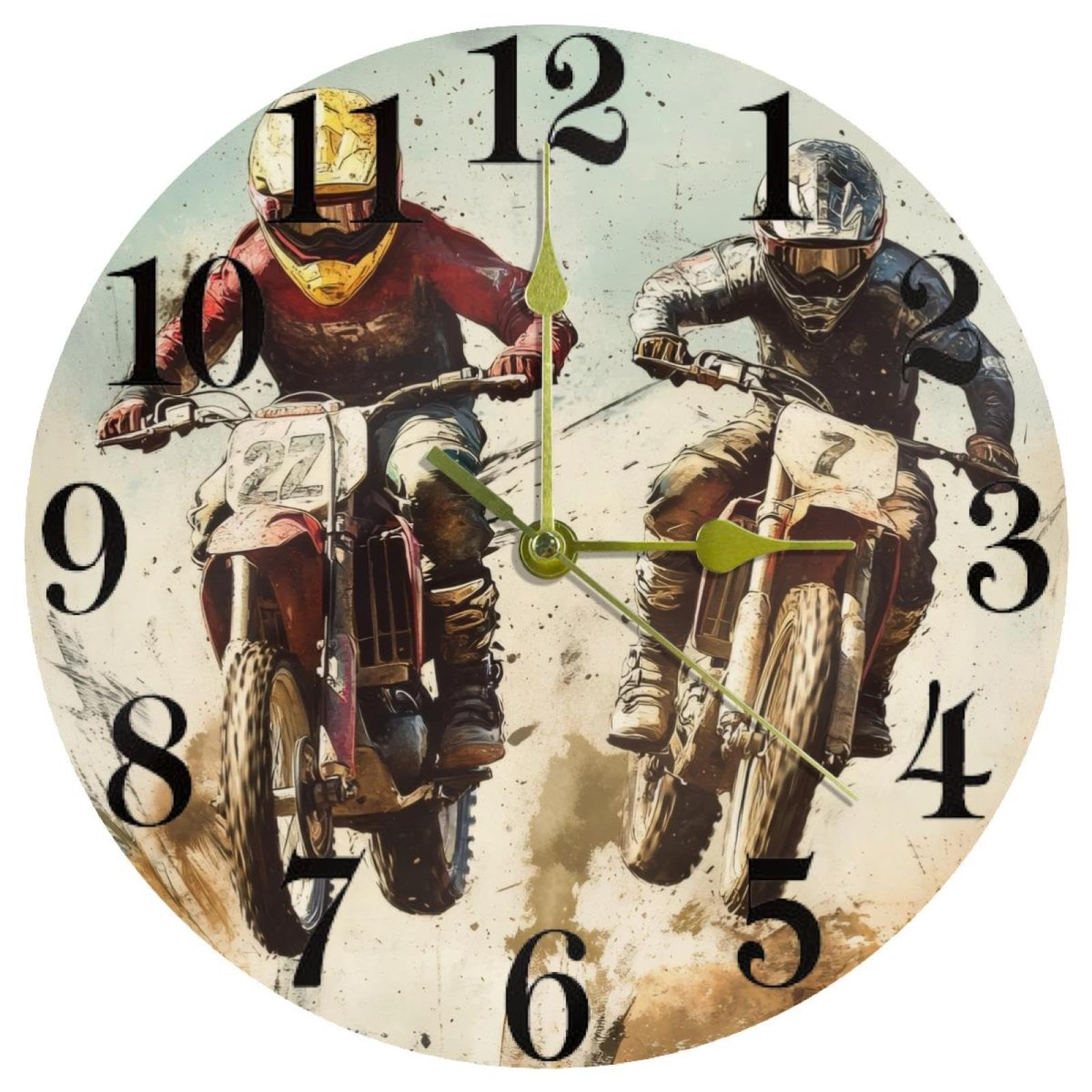 Horloge murale de motocross silencieuse pour ne plus entendre de tic-tac
