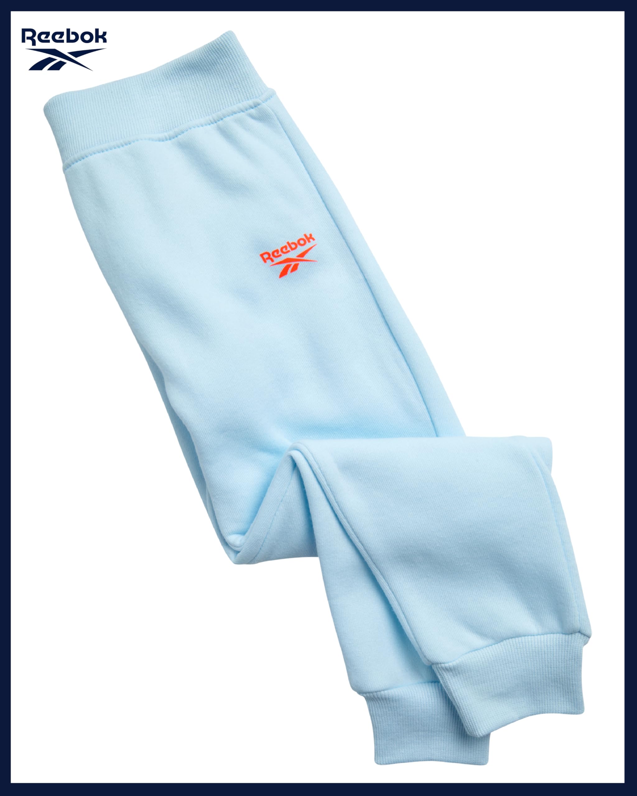 Reebok Conjunto de ropa deportiva para bebés y niñas pequeñas, conjunto de 3 piezas de sudadera con capucha y pantalones deportivos para niñas
