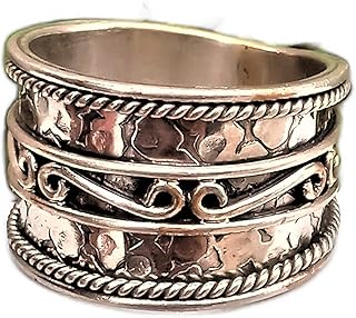 Hammered Design Band Ring, Wide Band Ring, Bohemian Wide Band Ring, Unisex Ring Jewelry, Wedding Jewelry, Handcrafted Ring, Artisan Design Wide Band Ring, Silver Hammered Band Ring, Attractive Ring, Meditation Ring, Brass Ring, Celtic Ring