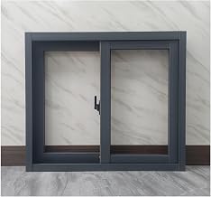 WUIIEN Ventanas para cobertizos, Ventanas de ventilación de Montaje Empotrado Negras para cobertizos, baños, garajes, restaurantes, cocinas, hogares, Ventanas corredizas horizontales con Cerradura,