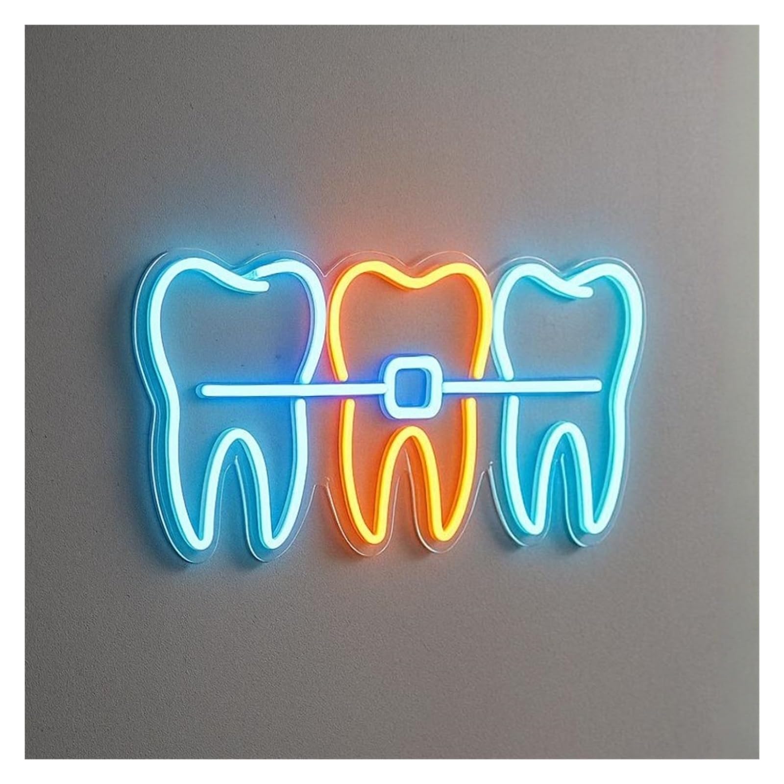 Insegna al Neon Insegna Al Neon Per Allineatori Dentali Per Clinica Dentistica, Decorazione Da Parete Per Ufficio Dentistico, Luce Illuminata 50cm