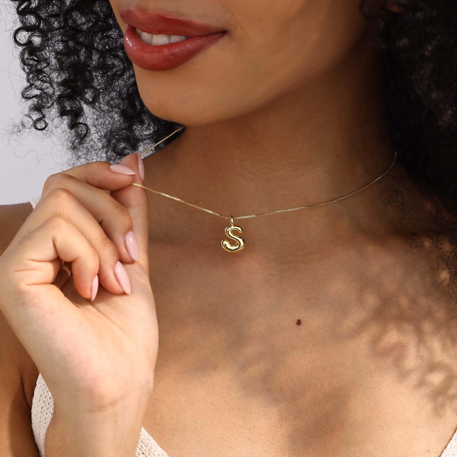 Bubble Gold Silver Letter Necklace Initial Necklaces for Women Trendy 14K Dainty Charm Pendant Name Necklace Personalized Jewelry Gift for Women Teen - Image 8
