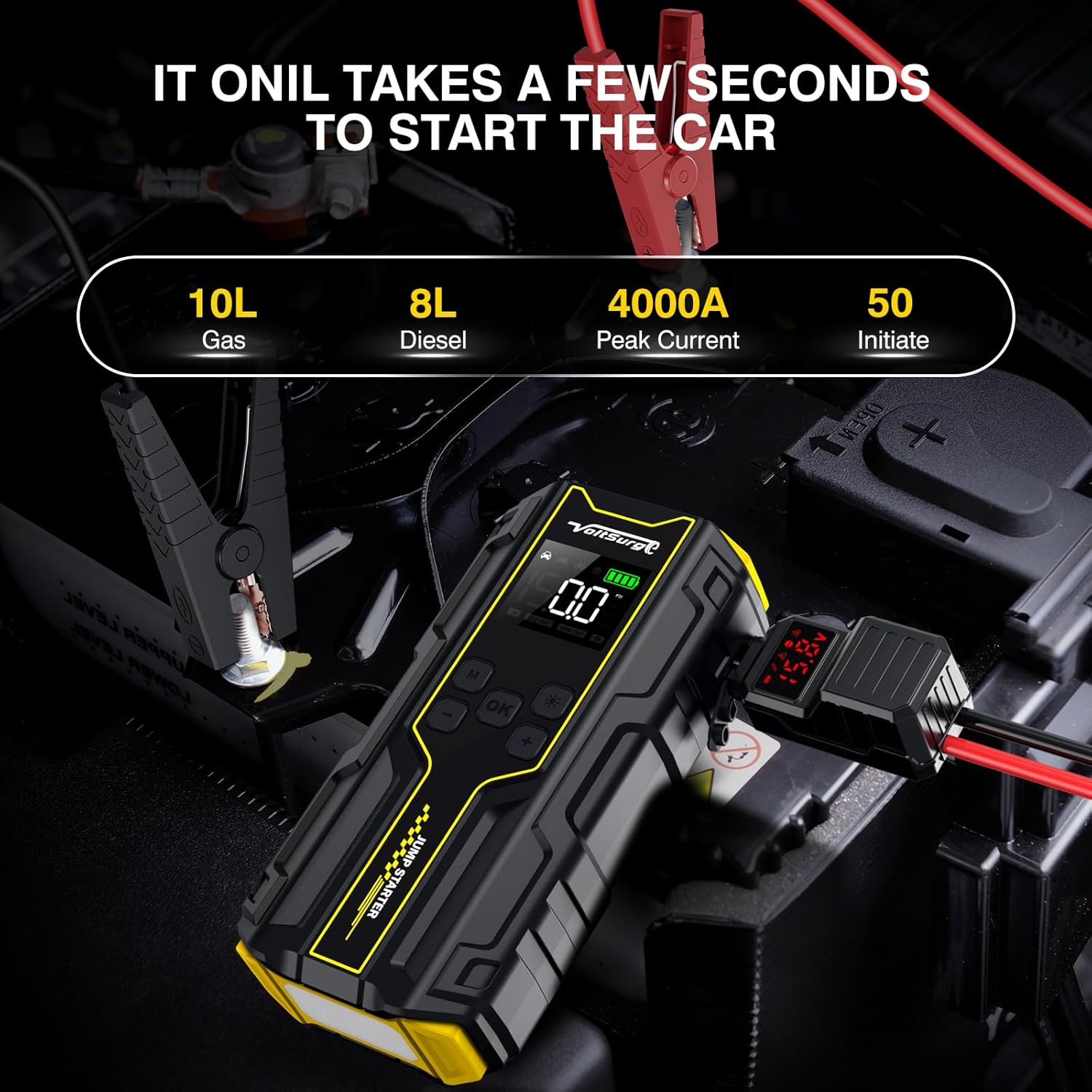 VoltSurge D03 jump starting a car