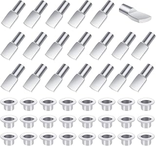 200pcs Shelf Bracket Pegs Furniture Shelf Support Pegs Shelf Support Flat 100 x Heavy Duty Shelf Pins and 100 x Shelf Pins Cap (5mm) for Cabinet Bookshelf Furniture