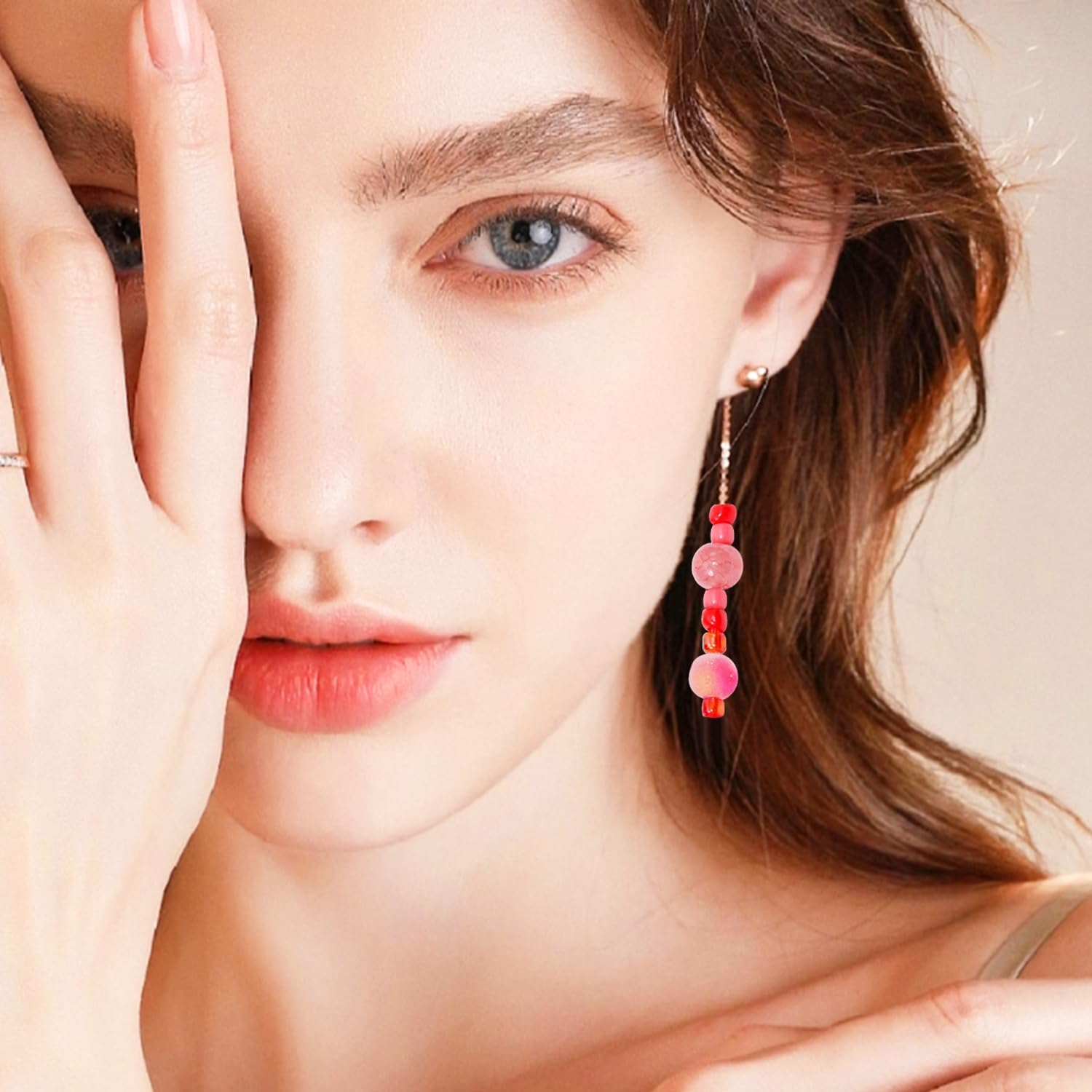 Mixed Craft Beads 30g(90-120Pcs) Glass Round Beads 3-12mm Small Loose Spacer Beads for DIY Bracelets Necklace Earring Jewelry Making (Red) - Image 5