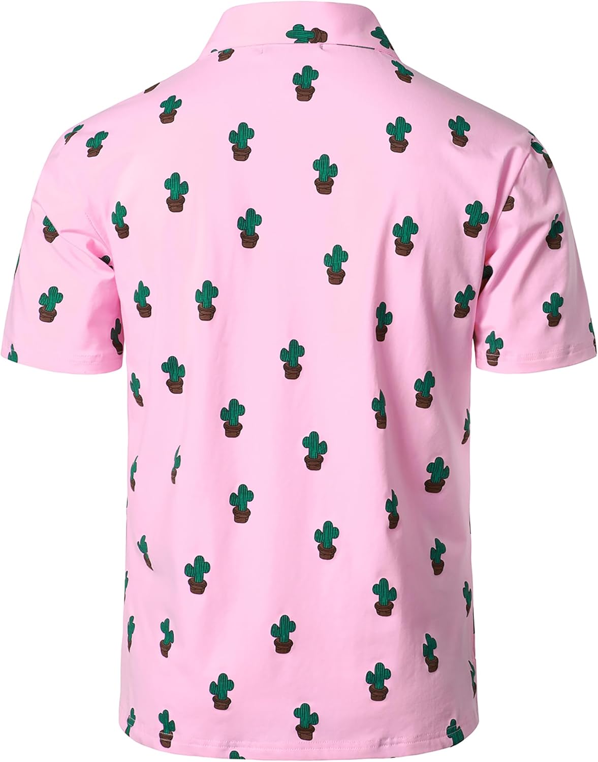 JOGAL Mens Golf Polo Shirts Short Sleeve Dry Fit Performance Moisture Wicking Printed Summer T-Shirt - Image 2