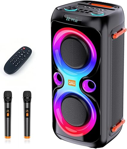 Altavoz Bluetooth, altavoz Boombox inalámbrico de 120 W de potencia máxima con graves profundos, sonido estéreo portátil y fuerte, subwoofer grande