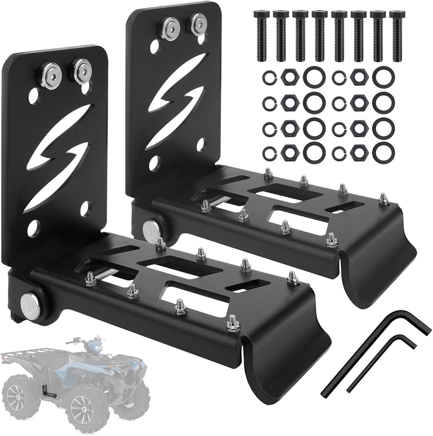 JERBOR Upgraded ATV Passenger Foot Rest, Foldable with Magnetic Design for Rear Passenger Foot Pedals Non-Slip 4 Wheel Foot Pegs Universal Fit for Polaris Sportsman Scrambler Foreman Fourtrax