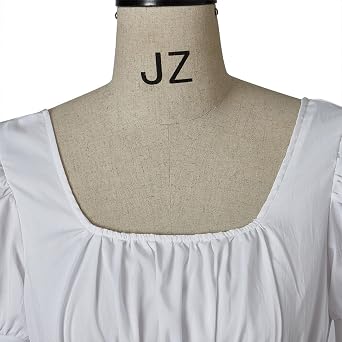OPHPY Womens Renaissance Dress Vintage Medieval Cottagecore Dresses Square Neck Irish Peasant Top Underdress Chemise Costume