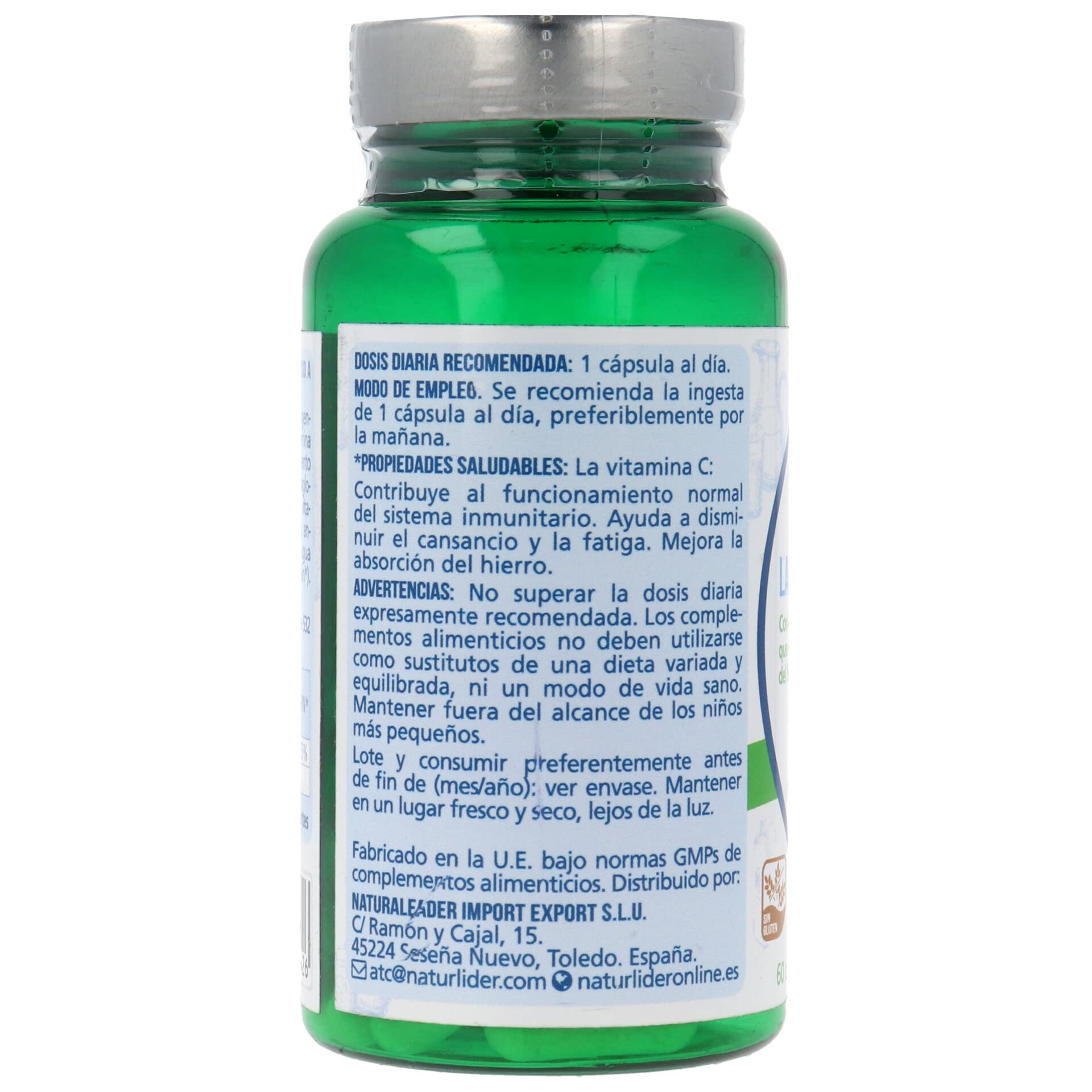 Naturlider - Lactoferrina - Complemento alimenticio a base de Lactoferrina y Vitamina C - 60 Cápsulas
