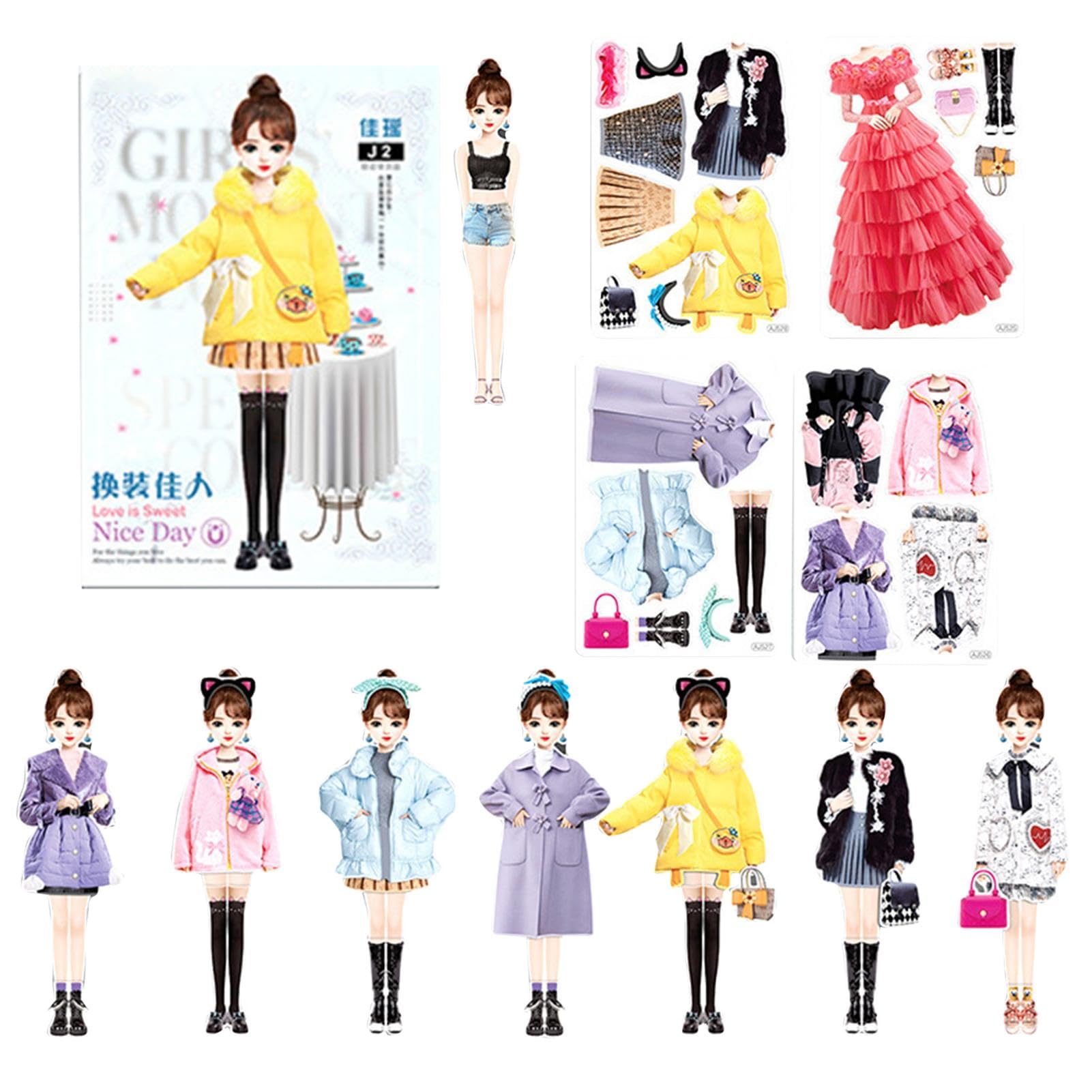 Libro Di Adesivi Per Vestire La Principessa | Bambola Magnetica Per Vestire La Principessa | Libro Per Bambole Di Carta Per Bambini | Figura Di Bambola Principessa Magnetica | Figura Di Bambola Magnet