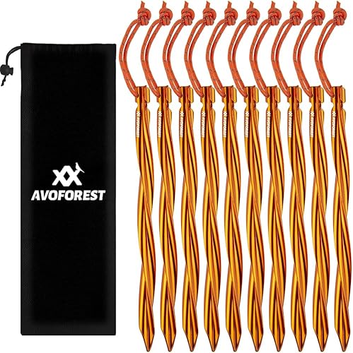 Estacas de aluminio para tienda, estacas ultraligeras para tienda de campaña de 10 pulgadas, estacas resistentes de 10 pulgadas para camping, 10