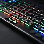 Redragon K619 Horus RGB Clavier mécanique, clavier de jeu filaire ultra-mince avec/faible profil Captures, contrôle des médias dédiés & Interrupteur rouge linéaire, Pro Logiciel pris en charge