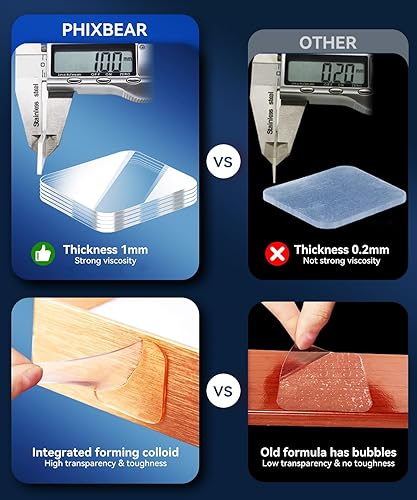 Miniatura 4 de Masilla de montaje extraíble resistente, cinta adhesiva de doble cara para colgar cuadros, cinta adhesiva transparente y resistente, 26 piezas