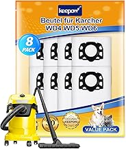 KEEPOW Vacuum Cleaner Bags for Karcher WD4 WD5 WD6 WD5 / Premium / MV4 / MK5 / MV6 by KEEPOW, Fitro Bags 8 Pack