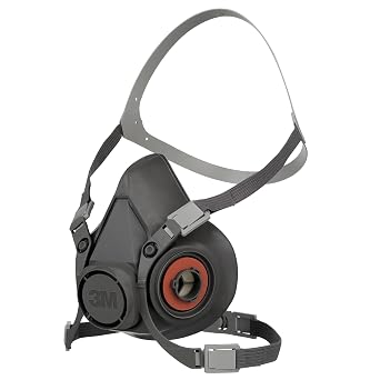 3M Half Face Mask Respirator, Reusable, Large, Grey, L