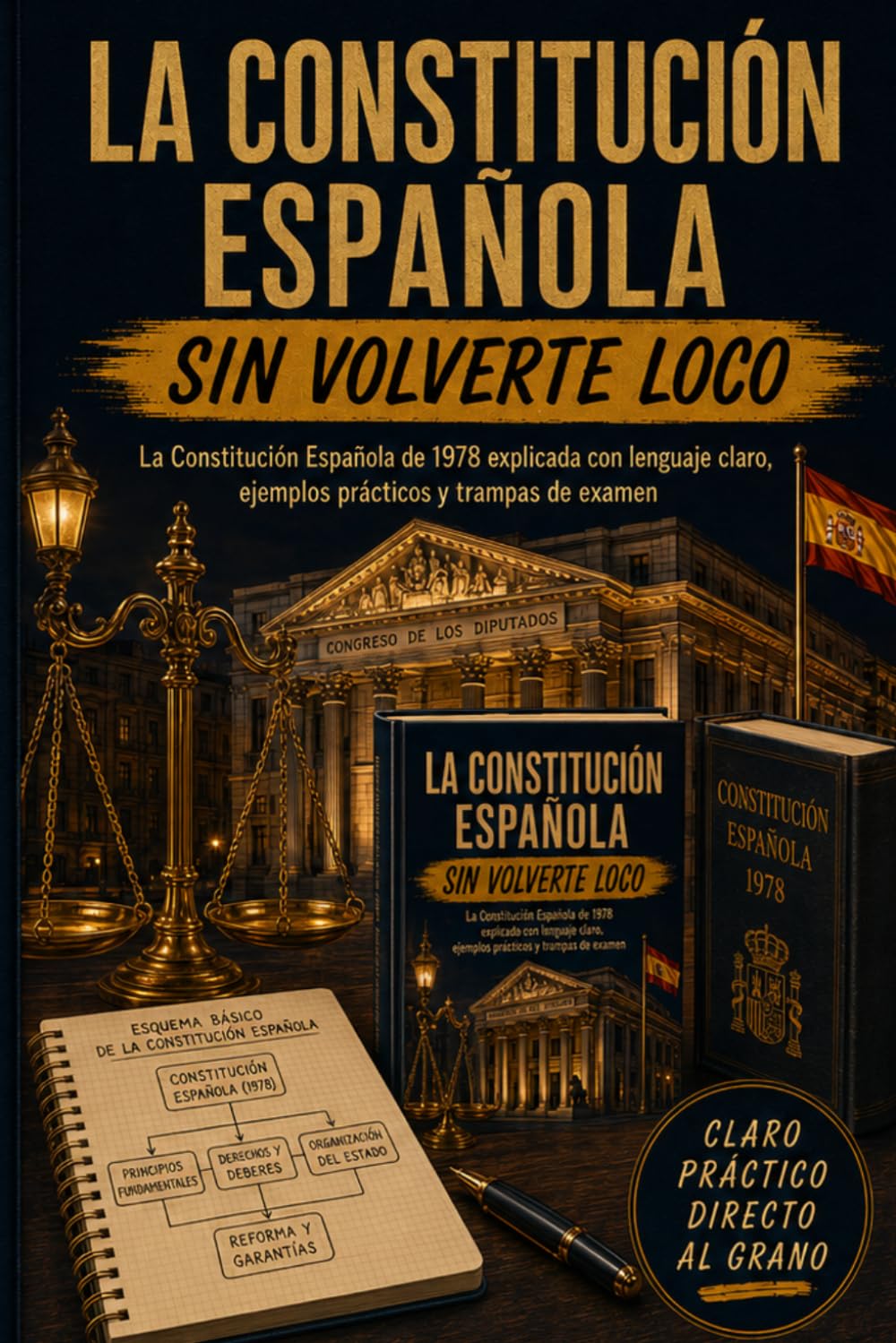 LA CONSTITUCIÓN ESPAÑOLA SIN VOLVERTE LOCO: La Constitución Española de 1978 explicada con lenguaje claro, ejemplos prácticos y trampas de examen