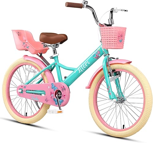 Miniatura 10 de Glerc Sasha - Bicicleta para niñas, de 12 a 20 pulgadas, para niños de 2 a 13 años, estilo retro vintage con asiento de bicicleta para muñecas,