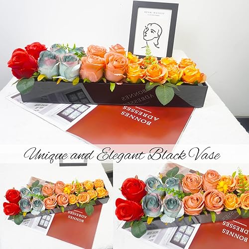 Miniatura 10 de Jarrón largo de acrílico con agujeros para flores, florero rectangular transparente, caja de flores acrílicas, longitud de 121824 pulgadas para