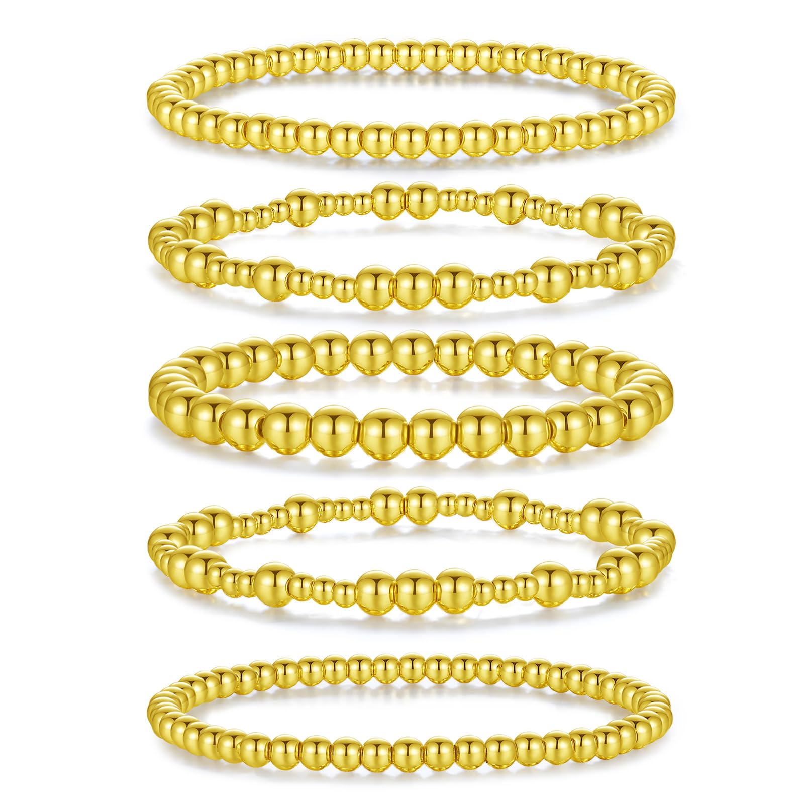 XIANNVXI 5 Stück Armband Damen Gold 14k Vergoldet Charm Armb