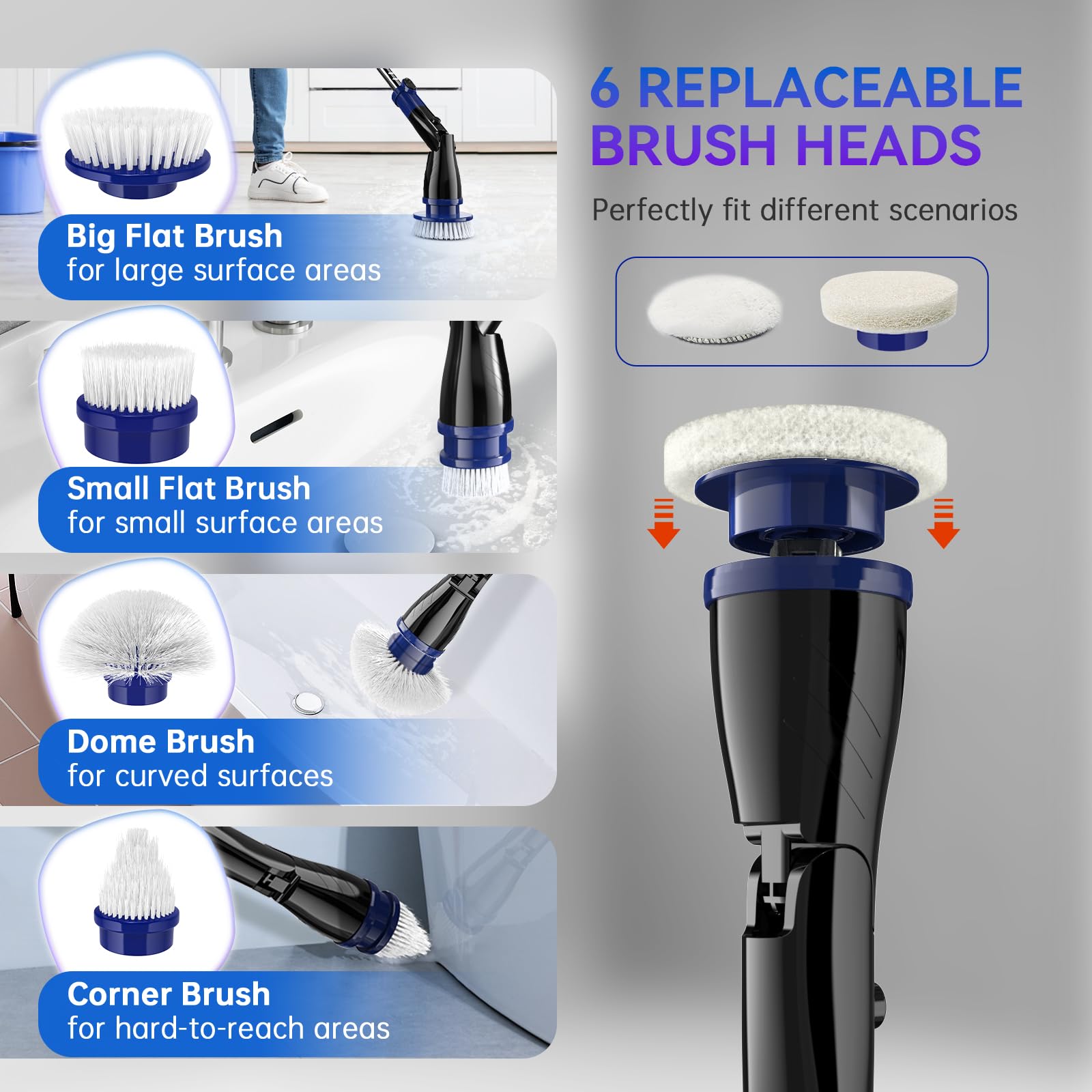 Elektrische Reinigungsbürste IPX7 - Leistungsstarker Putzhelfer Für Bad & Küche