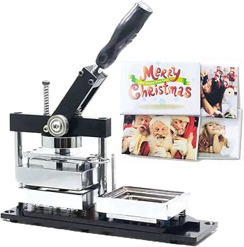 Badge Maker Making Machine,Square Magnets Fridge 3.5x2.5 inch Rectangular,90 x 65mm DIY Photo Press +Paper Cutter+100pcs Materials