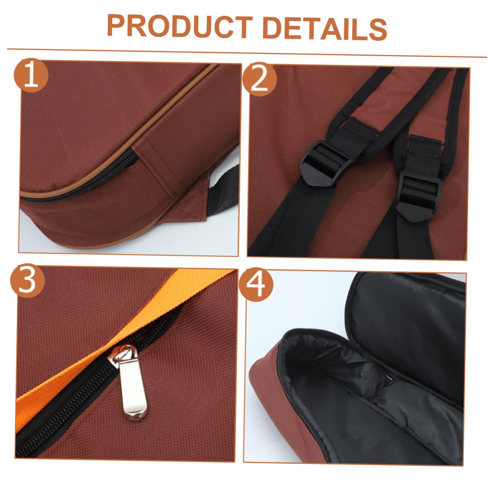 ibasenice Housse pour Ukulélé Marron en Tissu Oxford Mousse Épaisse, Compartiments Multiples et Poches pour Organisation Lors des Répétitions Concerts