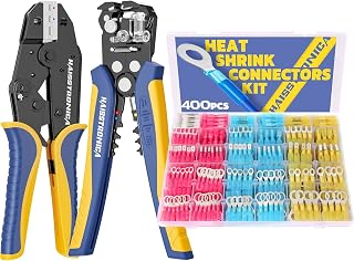 haisstronica 400PCS Heat Shrink Wire Connectors + Crimping Tool and Wire Stripper