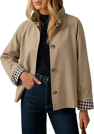Dokotoo Women's Lightweight Single-Breasted Trench Coat