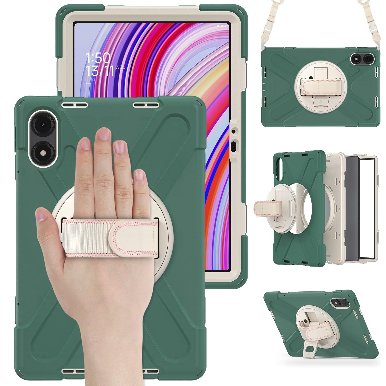 Ochronne etui na tablet Kompatybilny z etui Xiaomi Redmi Pad Pro 12,1"/Poco Pad 12,1", wytrzymałe, odporne na wstrząsy etui chroniące przed upadkiem. Kompatybilny z etui dziecięcym Redmi Pad Pro 12,1"