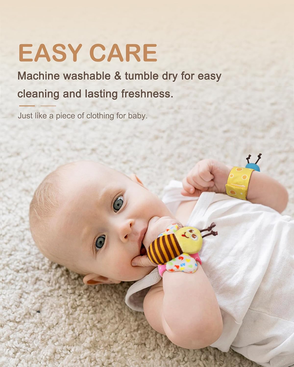 Wrist Rattles Foot Finder Rattle Toy for 0-6 Months Baby, Feet Leg Ankle Socks Arm Hand Bracelet Shaker for 6-12 Months Infant Boy & Girl, Gift Set for 0-3 Years Newborn Babies (5 pcs-F) image 4