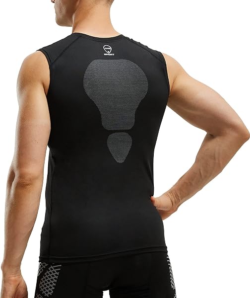 AMZSPORT Débardeur de Compression pour Hommes sans Manches Gilet de Gymnastique à Séchage Rapide Couche de Base du Maillot de Course - 4