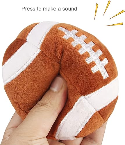 Miniatura 2 de Pelotas interactivas para perros, pelotas chirriantes de felpa para perros, juguete de rugby de fútbol para cachorros, juguetes para deportes en