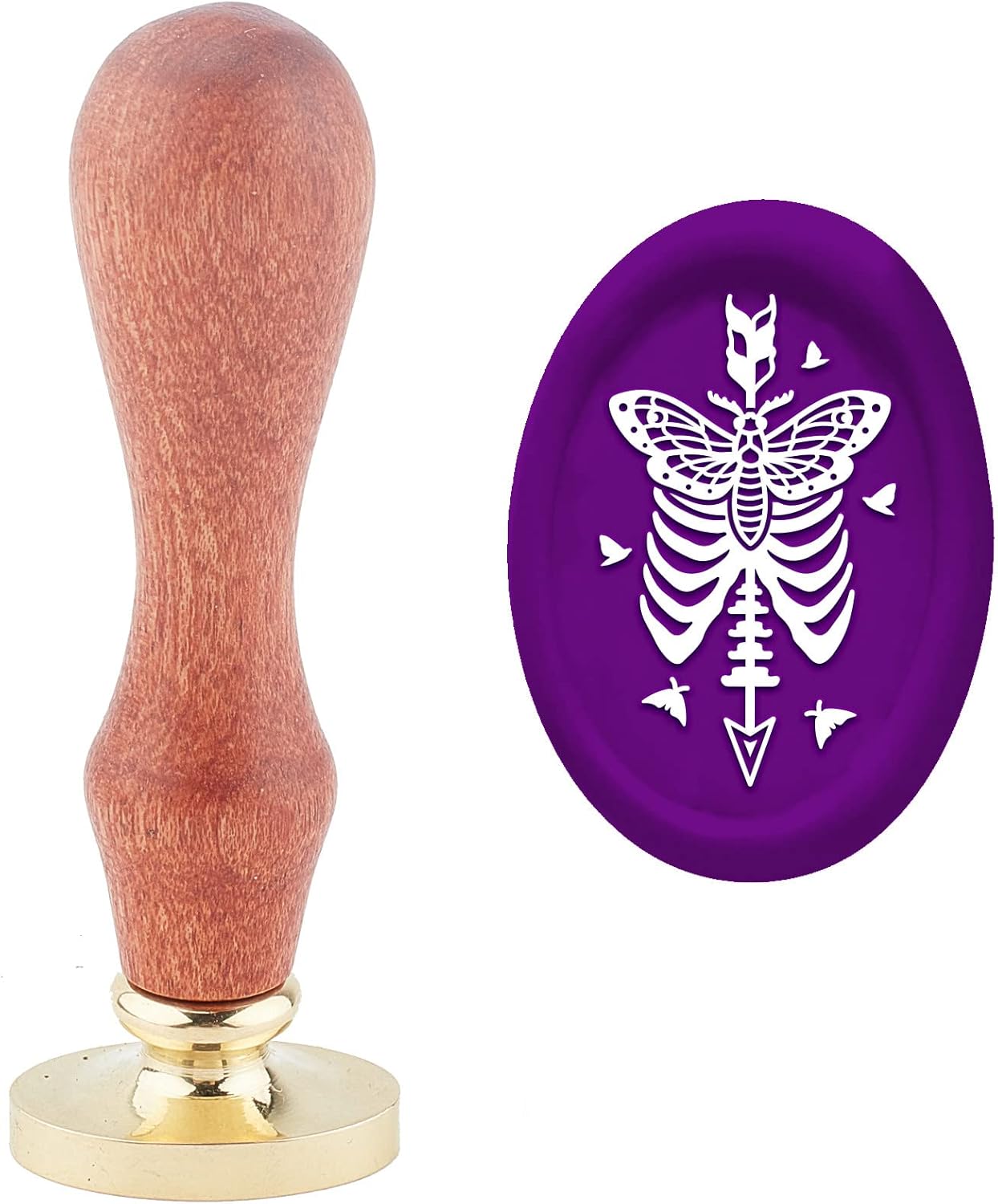 CRASPIRE Halloween Wachssiegelstempel - 3 Cm Kürbis Motiv Mit Fledermäusen Für Einladungen & Geschenke