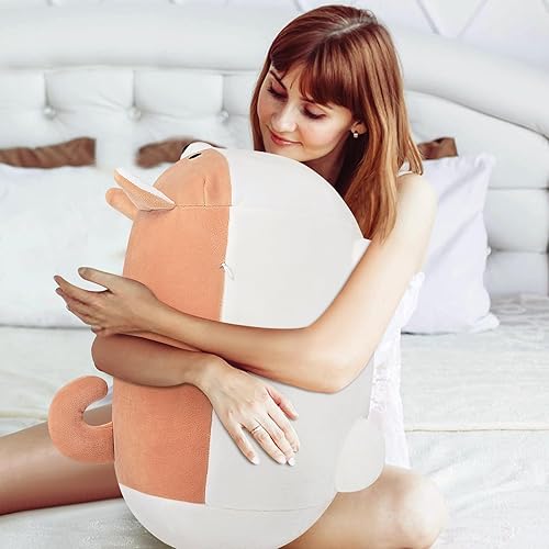 Miniatura 5 de Shiba Inu - Almohadas de peluche de Corgi de 20 pulgadas, animales de peluche gigantes de Corgi, almohada de felpa para abrazar, cojín suave de