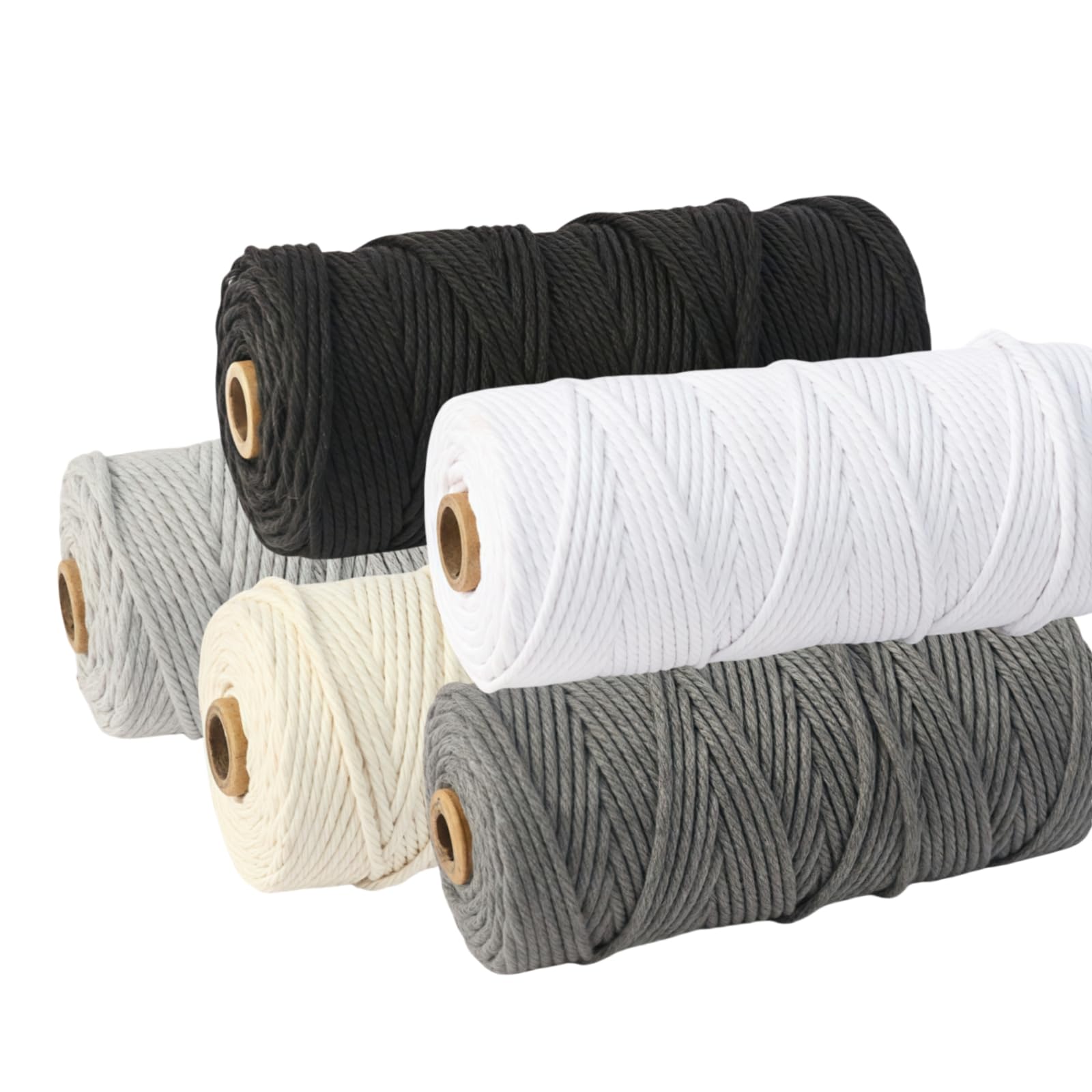 1/5 Stück Baumwollseil,4mm farbiges Makramee-Seil, Bunt Baumwollseil,5 Farben Makramee-Garn, zum Aufhängen, DIY Handwerk, Basteln, Stricken (5 Farben)