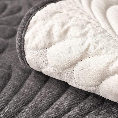 Miniatura 8 de Funda para sofá con diseño de hojas de palma, de felpilla, acolchada de felpilla, 1 pieza, antideslizante, suave, protector de muebles para