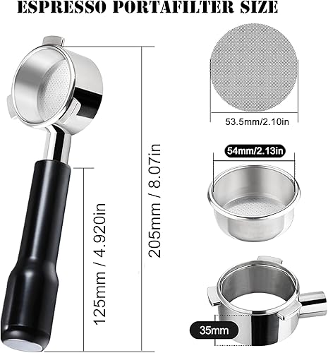Miniatura 4 de Portafiltro sin fondo de 2.126 in y pantalla de disco de 2.106 in compatible con Breville Barista Express, Pro, Touch, Bambino Plus, infusor y