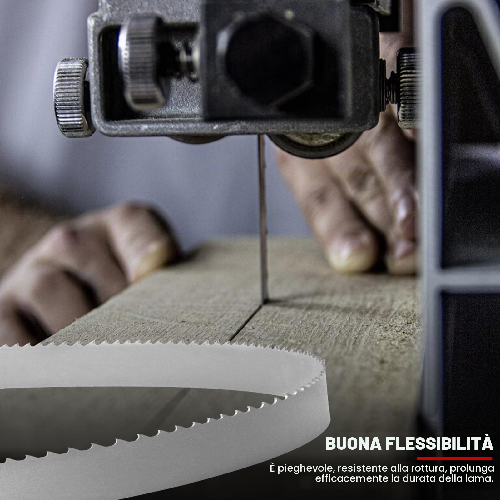 Lama per a nastro SK5 per lavorazione del legno, resistente al calore 1425 mm x 6,35 mm x 15 denti, utensile da taglio di lunga durata per materiali spessi
