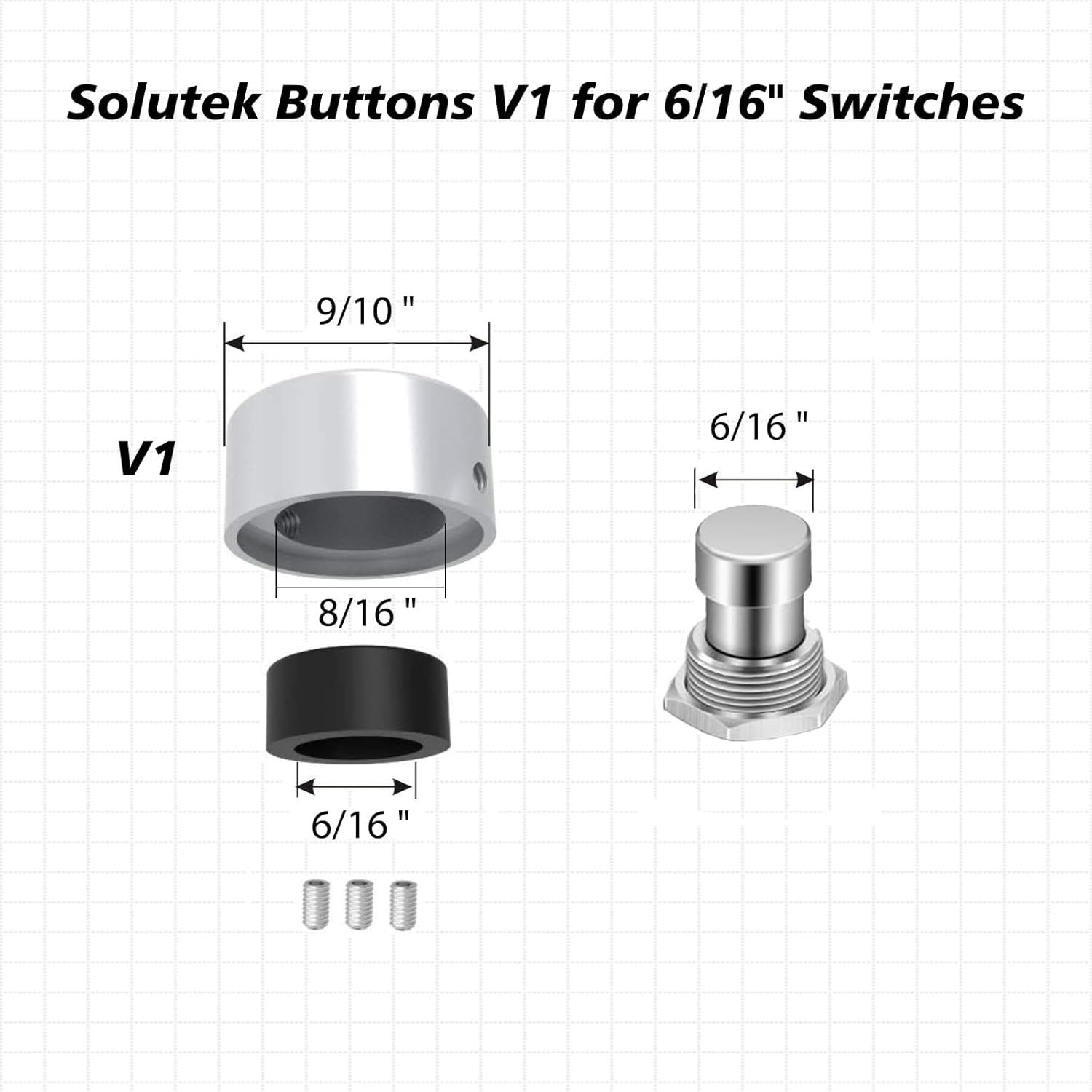Footswitch Topper Guitar Pedal Button Caps with 3 Set Screws and Protective Fitting Increasing Accuracy,Comfort for Common Switches diameter of 3/8"| SOLUTEK BUTTONS V1 12Pcs Multi-colors