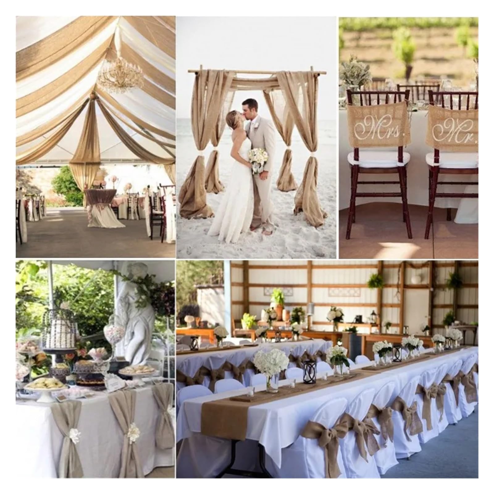 DIY 10M Jute Line Vintage Tischläufer Sackleinen Rolle Rustikale Hochzeitsdeko Party Landhaus Party Tischdecke Stuhl Schärpen Dekor FüR Tisch Und Hochzeit Dekoration