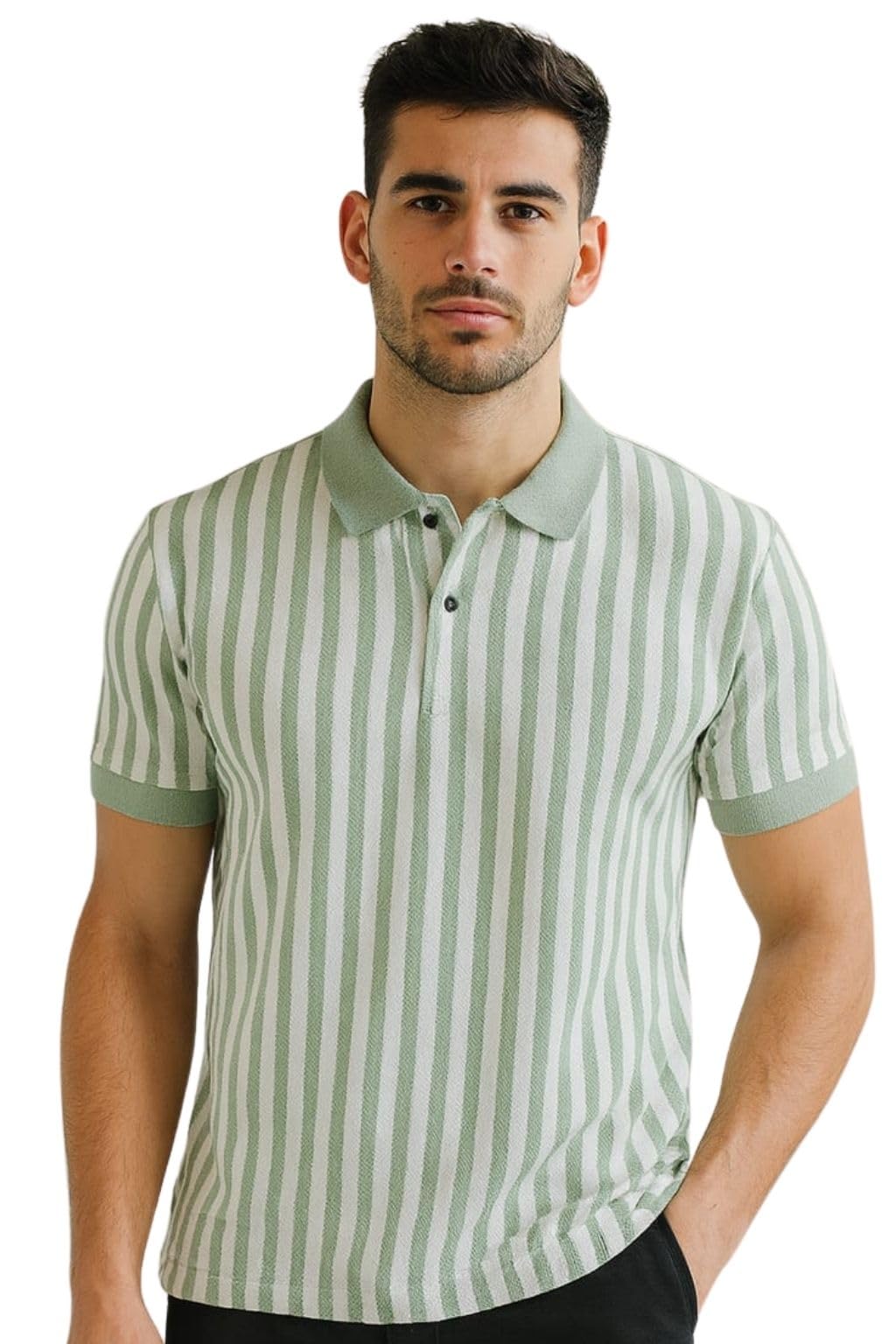 Men's Cotton Rich Striped Polo Tshirts | Collar Tshirts | Half Sleeves - Regular Fit