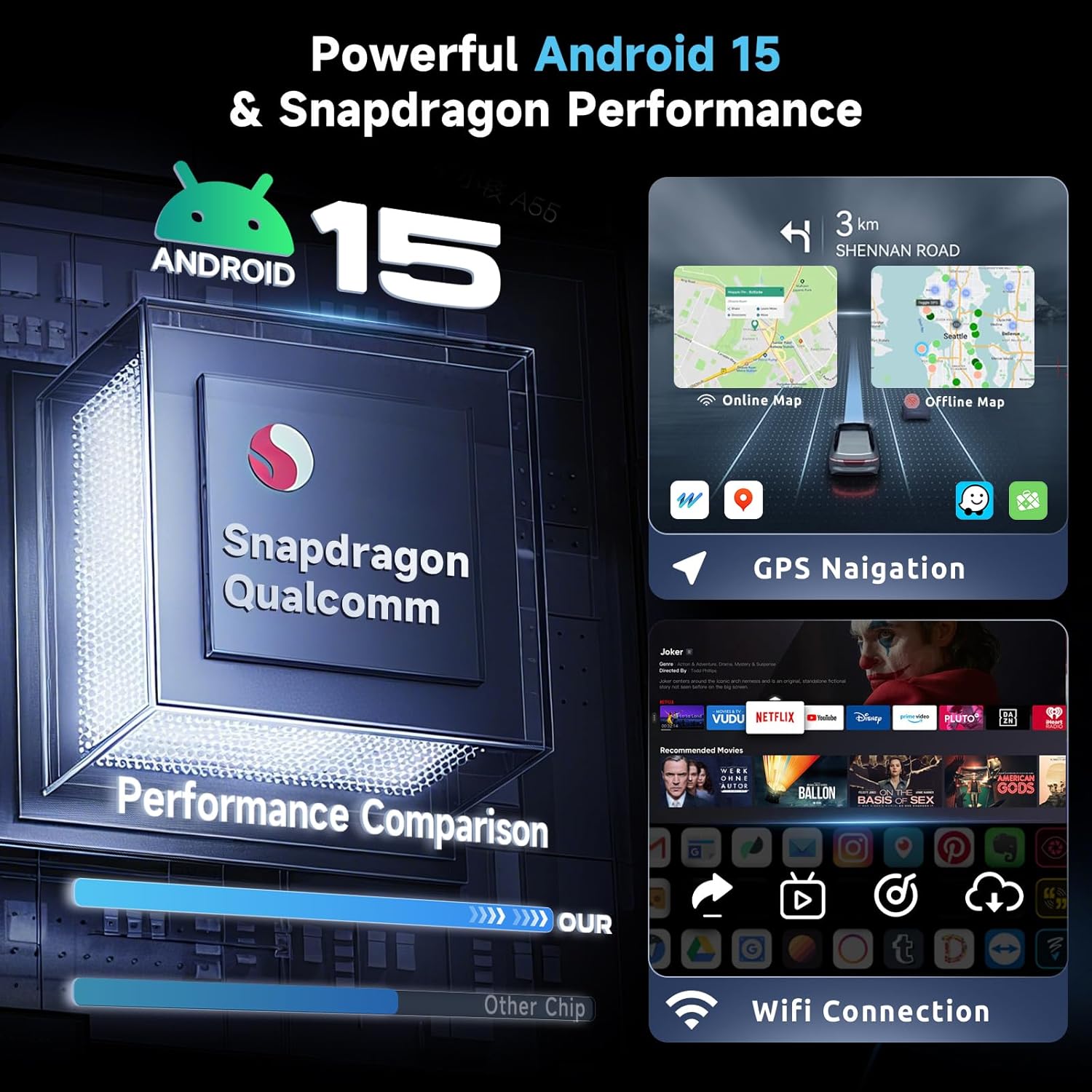 Qualcomm 8 Core [4G+64G] Car Stereo for Honda CRV 2002-2006 with CarPlay Android Auto, Hodozzy 9 inch Touchscreen with GPS, Bluetooth, WiFi, DSP, FM/RDS Radio+Backup Camera