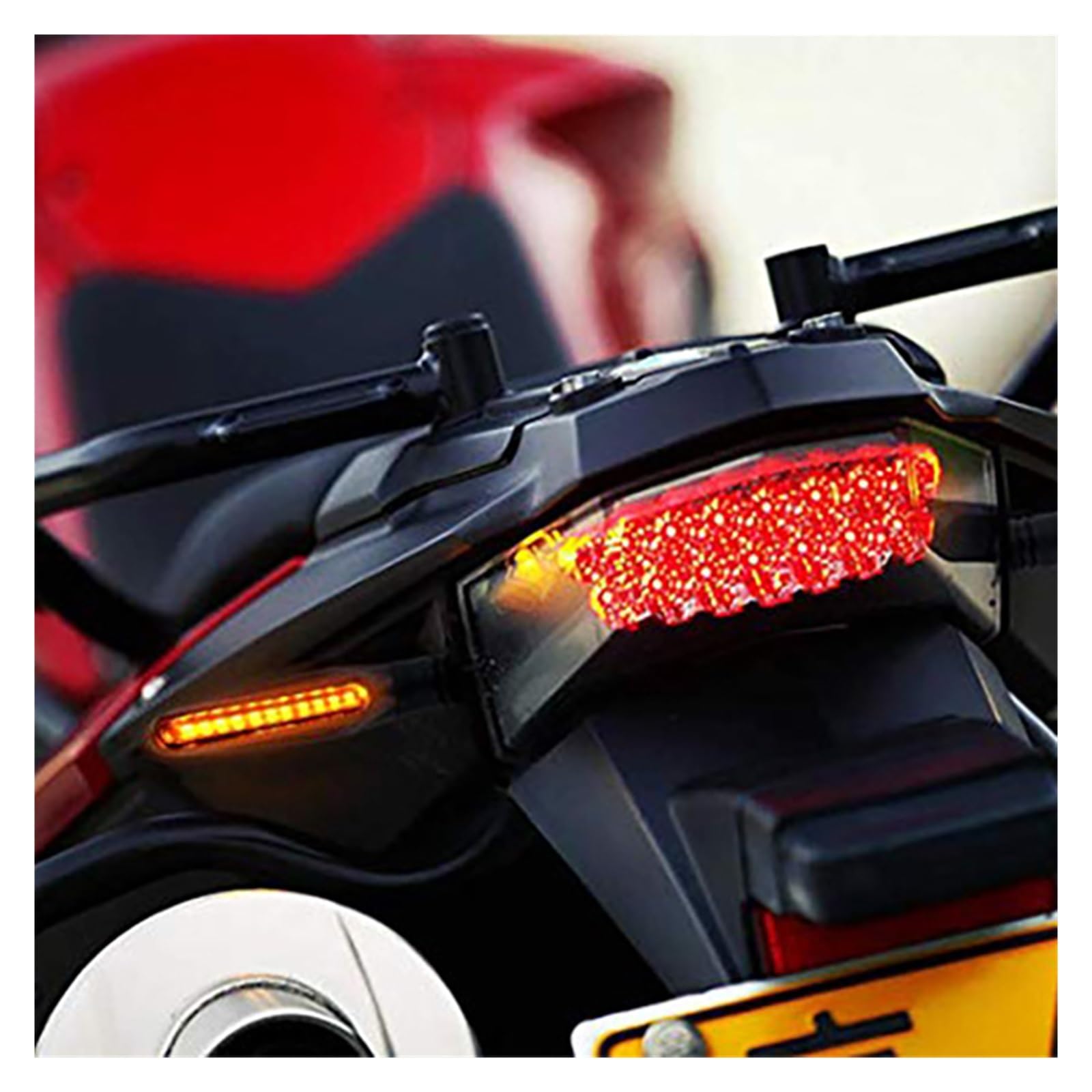 Luz LED de Intermitentes 12 Luces LED Intermitentes para Moto, Luces de señal indicadoras de Agua Corriente, lámpara de Giro de 12V y 10mm para Hon&da Señal de Giro secuenciales