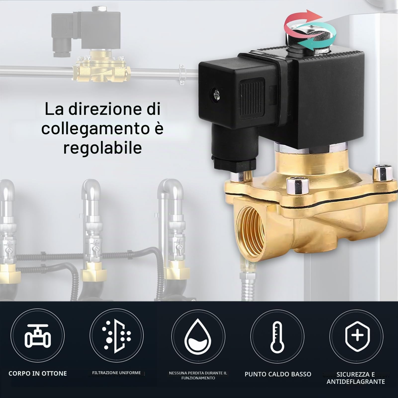 Électrovanne en laiton,1/2" 220 V en Électrovanne,Solenoid Valve magnétique en laiton,électrovanne électrique en laiton,Laiton Electrique Électrovanne,Laiton Électrovanne Magnétique Électrique