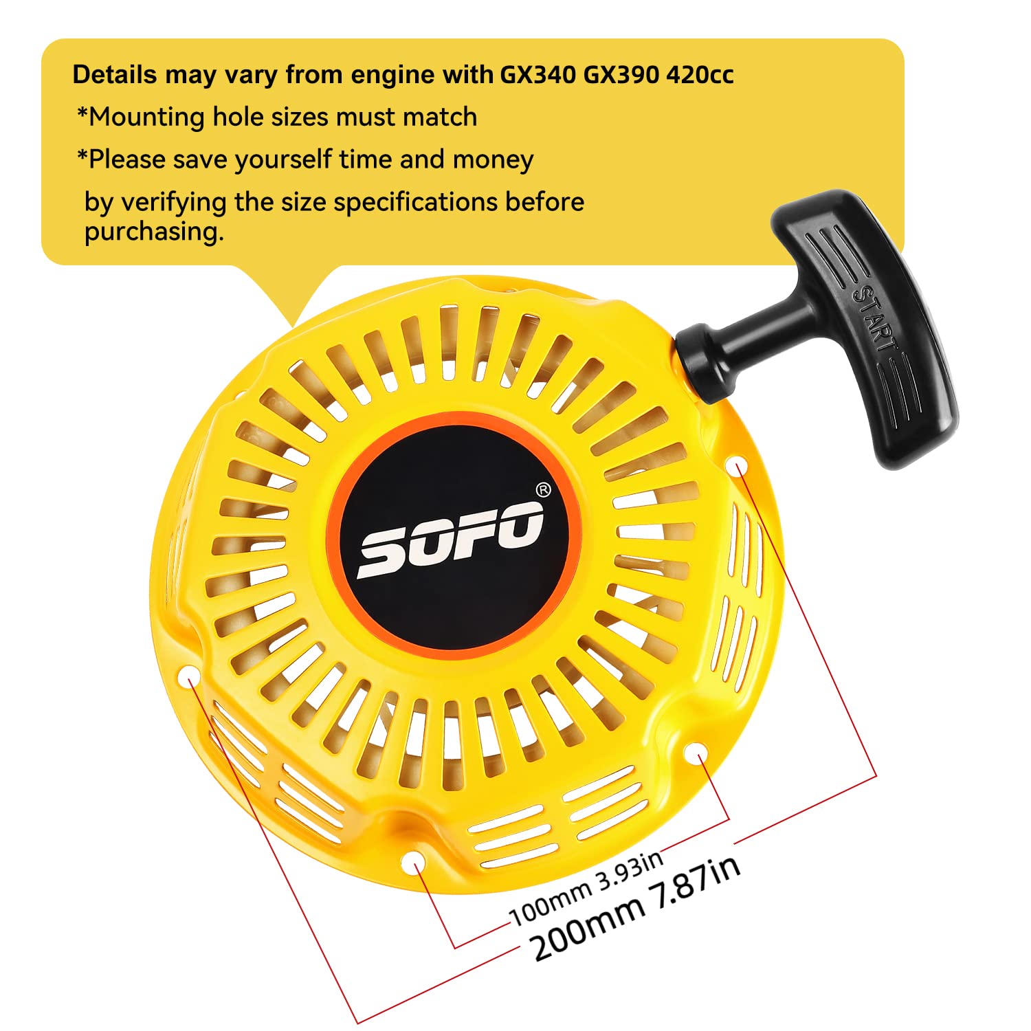 SOFO For Honda GX390 Pull Cord Starter Pull Start